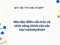 Đặc điểm cấu trúc và chức năng chính của các loại carbohydrate