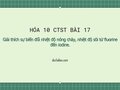 Câu 7 trang 108 SGK Hóa 10 Chân trời sáng tạo