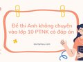 Đề thi Anh không chuyên vào lớp 10 PTNK 2024 và các năm trước
