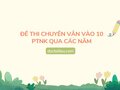 Đề thi chuyên Văn vào 10 PTNK 2024 qua các năm