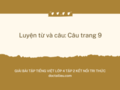 Luyện từ và câu: Câu trang 9 lớp 4 Kết nối tri thức tập 2