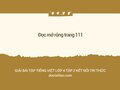 Đọc mở rộng trang 111 lớp 4 Kết nối tri thức tập 2