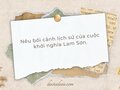 Nêu bối cảnh lịch sử của cuộc khởi nghĩa Lam Sơn