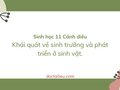 Soạn Sinh 11 Bài 15 Cánh diều: Khái quát về sinh trưởng và phát triển