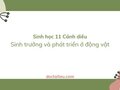 Soạn Sinh 11 Bài 18 Cánh diều: Sinh trưởng và phát triển ở động vật