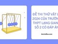 Đề thi thử vật lý 2024 của trường THPT Lạng Giang số 2 có đáp án