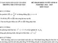 Đáp án đề thi thử tuyển sinh vào 10 môn Toán 2024 THCS Võ Văn Tần