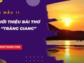 Giới thiệu bài thơ Tràng giang