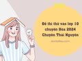 Đề thi thử vào lớp 10 chuyên Hóa 2024 Chuyên Thái Nguyên