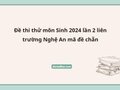Đề thi thử môn Sinh 2024 lần 2 liên trường Nghệ An mã đề chẵn