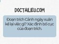 Đoạn trích Cảnh ngày xuân kể lại việc gì?