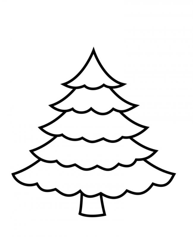 Hình tô màu cây thông Noel