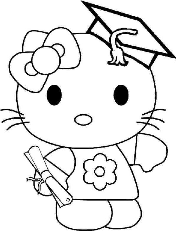 Mẫu tranh tô màu Hello Kitty - Tô màu trực tuyến
