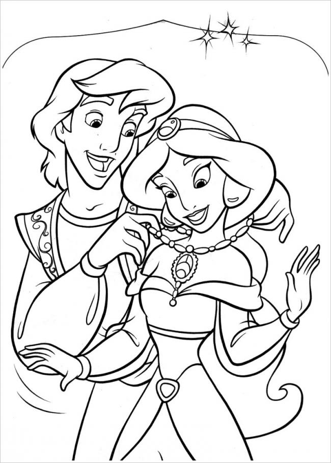Hình ảnh nhân vật Aladin và công chúa Jasmine
