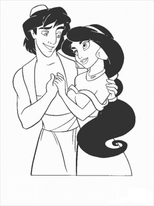hình ảnh Aladin hạnh phúc bên công chúa Jasmine