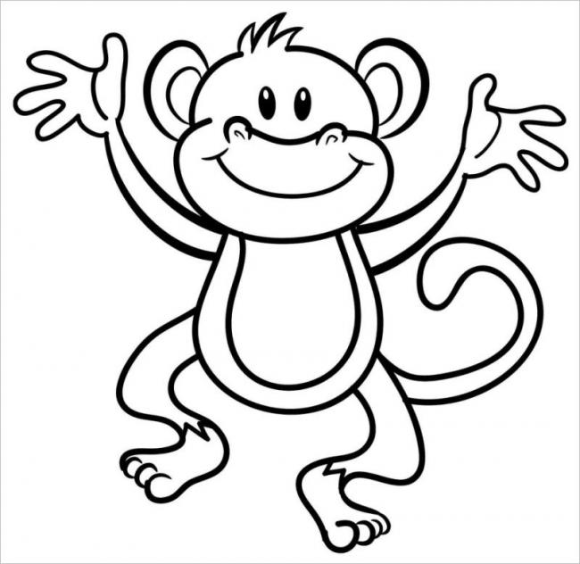 42 Tranh tô màu con khỉ ngộ nghĩnh cho bé tập tô