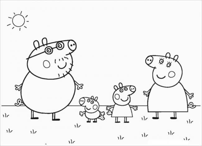 Gia đình chú lợn nhỏ này đi dạo trên bãi cỏ xanh nè