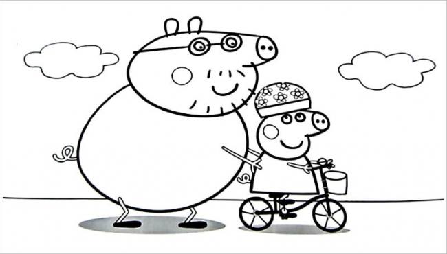 Lợn bố dạy lợn con đi xe đạp