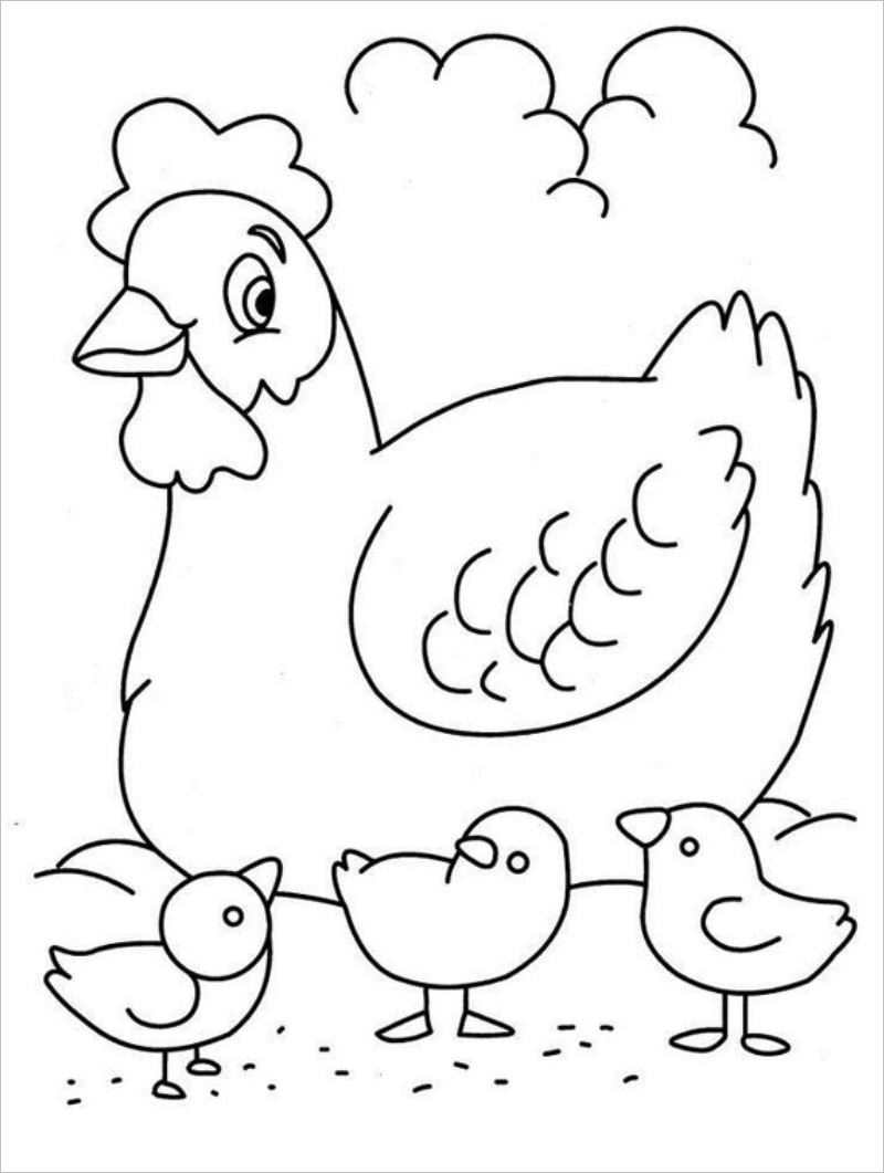 Hướng dẫn cách vẽ CON GÀ - Tô màu con Gà - How to draw a Chicken | Trường  Mầm Non Tuổi Thơ