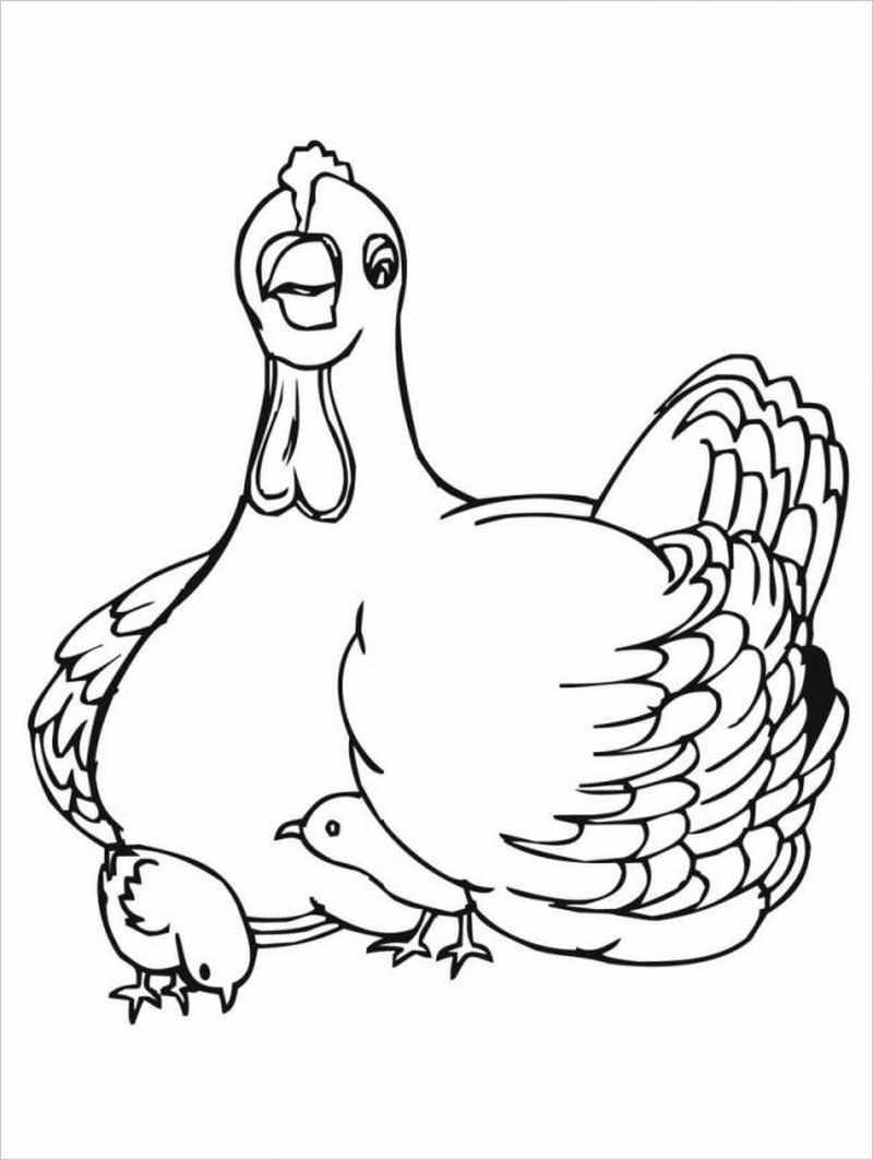Cách vẽ hình con GÀ CON dễ thương và tranh tô màu đàn gà con  Bài 5  DYB
