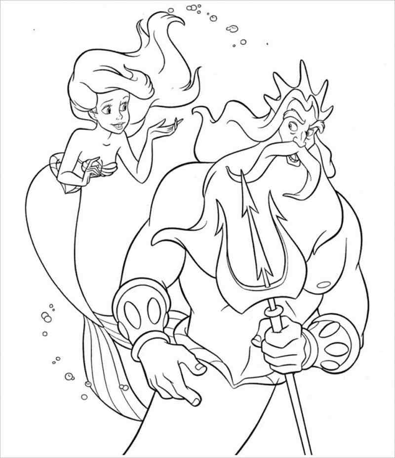 hình ảnh công chúa Ariel và vua cha Triton