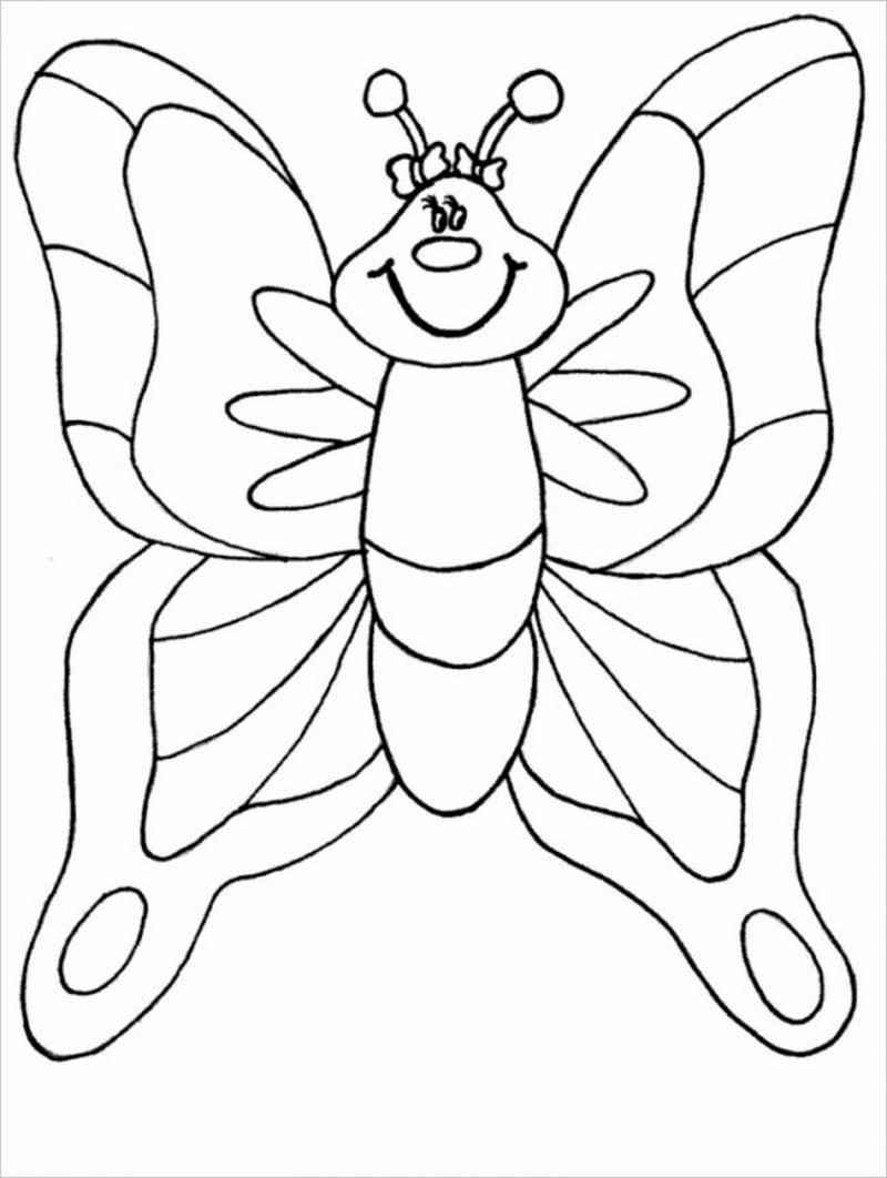 Hình tô màu con bướm đơn giản cho bé 5 tuổi