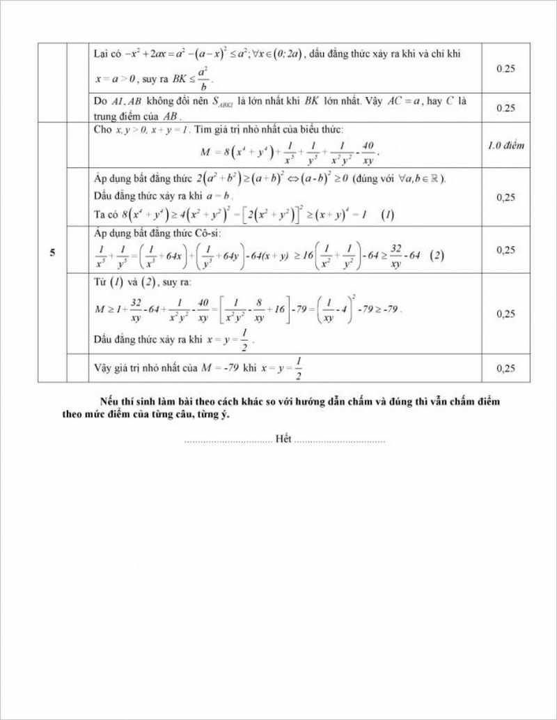 Đề thi thử - Đáp án môn toán lớp 10 trường THPT Đào Duy Từ