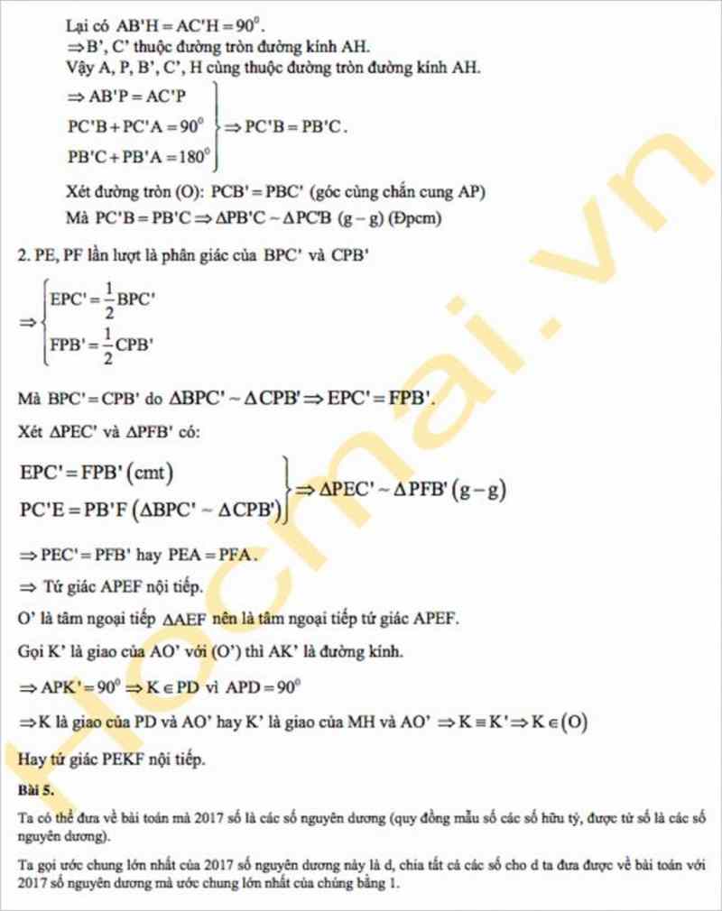 Đề tuyển sinh lớp 10 THPT chuyên có kèm đáp án