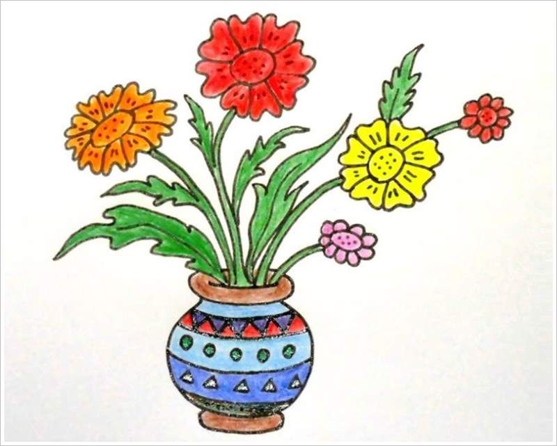 Hướng dẫn vẽ lọ hoa trang trí đơn giản đẹp nhất cho bé