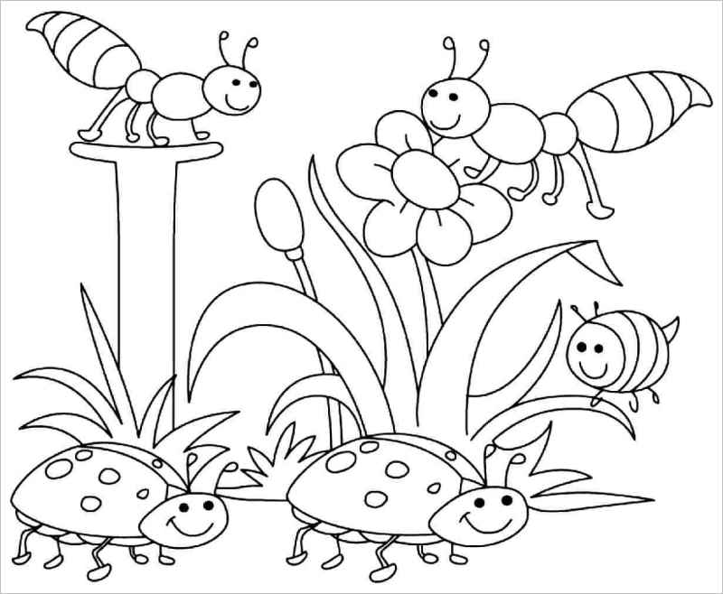 Tuyển tập 50 bức tranh tô màu con kiến đẹp cho bé tập tô