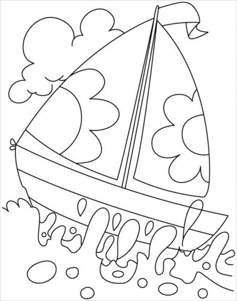 Tranh tô màu con thuyền