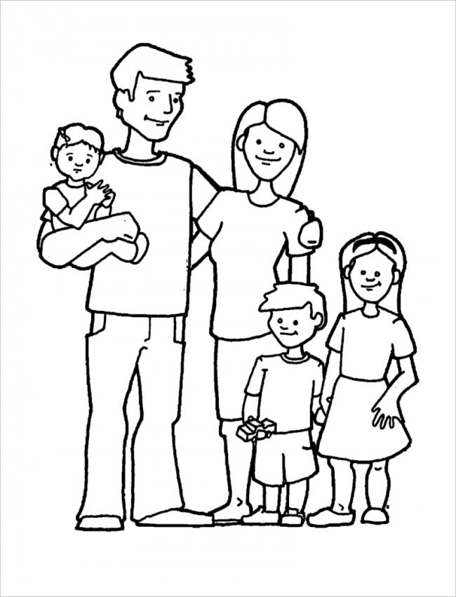 Bộ tranh tô màu chủ đề gia đình cho bé Tuyển tập tranh tô màu gia