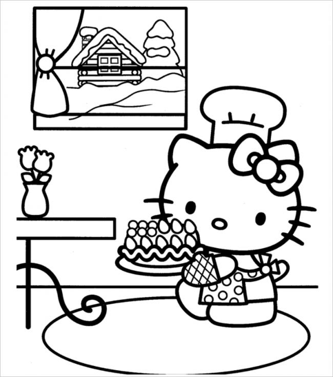 Hello Kitty bê bánh sinh nhật