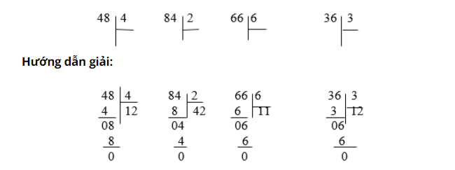 Giải bài tập toán lớp 3: Chia số có hai chữ số cho số có một chữ số bài 1