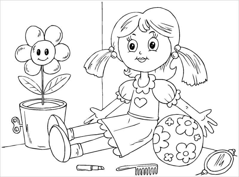 10 tranh tô màu búp bê đẹp dành cho bé gái 4 tuổi