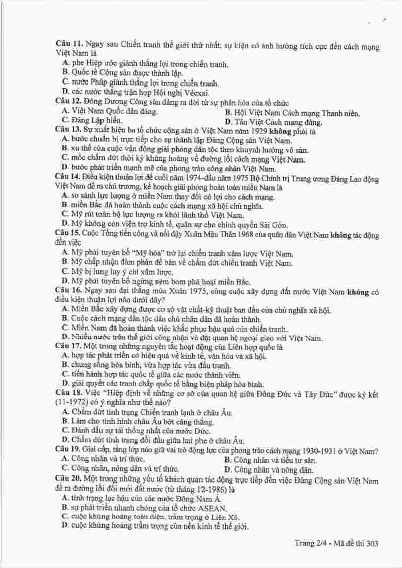 đề lịch sử THPT quốc gia năm 2017 mã đề 303 (2)