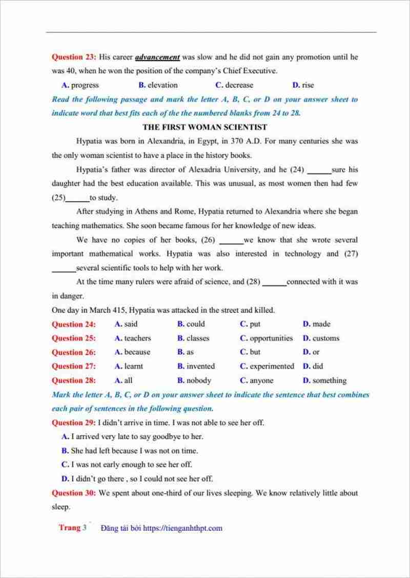 đề thi thử tiếng anh THPT Phan Đăng Lưu lần 1 (2)