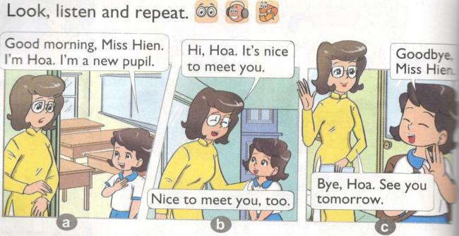 Giải bài tập môn Tiếng Anh lớp 4: Lesson 2 Unit 1 bài 1