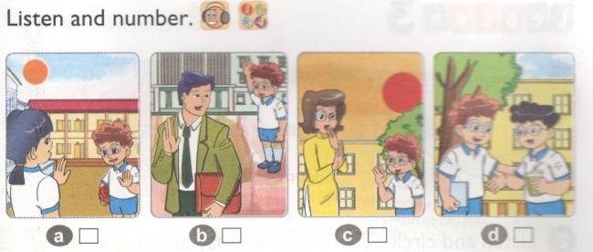 Giải bài tập môn Tiếng Anh lớp 4: Lesson 2 Unit 1 bài 3