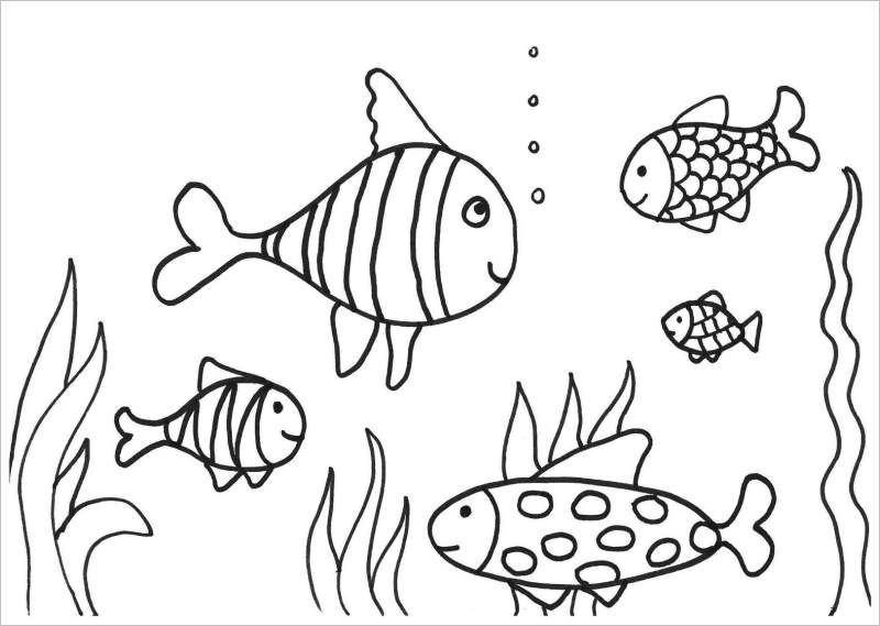 Trọn bộ 21 hình ảnh và tranh tô màu con cá cho bé tập tô