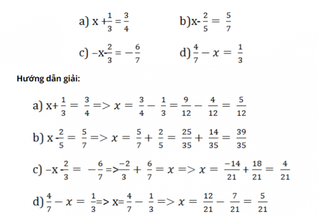 Giải bài tập toán lớp 7: Cộng, trừ số hữu tỷ trang 10 sách giáo khoa bài 10