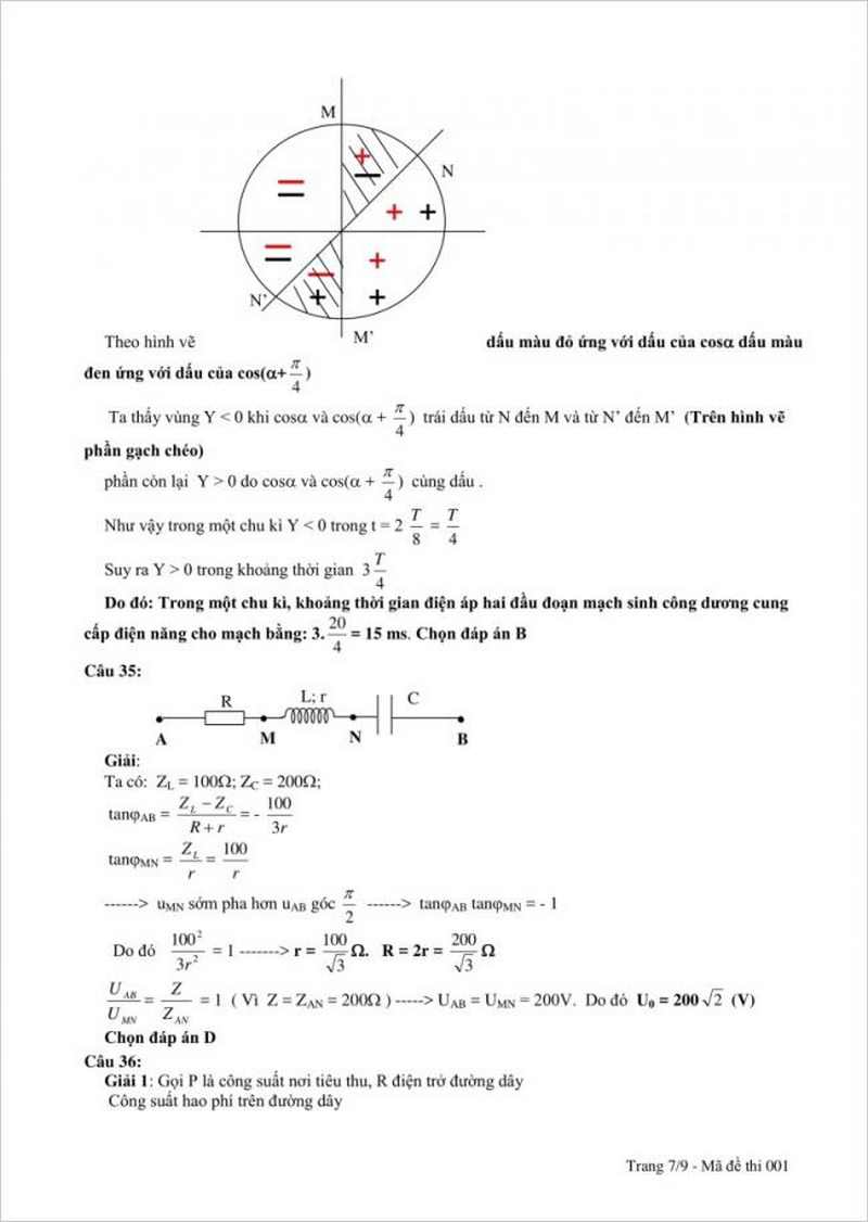 Đáp án Đề thi thử THPT môn Lý trường THPT Quỳ Hợp 2 – Nghệ An lần 1 – 2018.