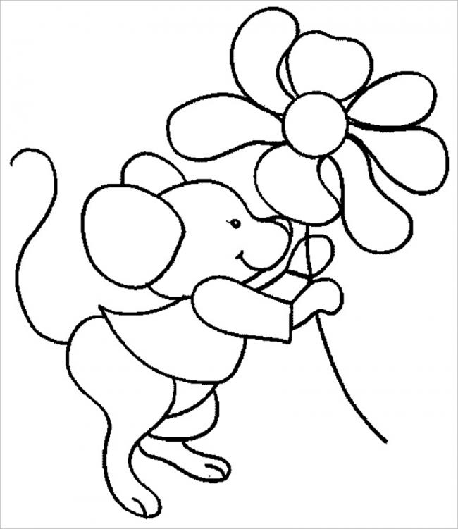 hình ảnh con chuột và bông hoa