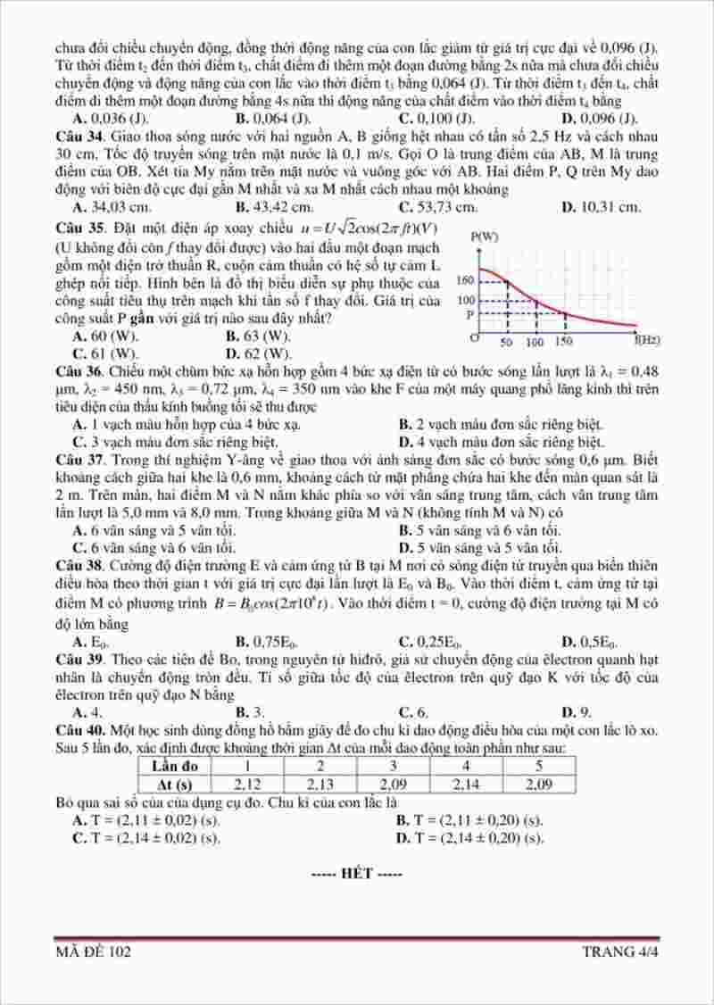 Đề thi thử THPT môn Lý sở GD&ĐT Bình Phước lần 1- 2018