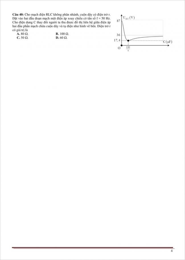 Đề thi thử THPTQG môn Lý phòng GD&ĐT Ninh Bình lần 1 – 2018
