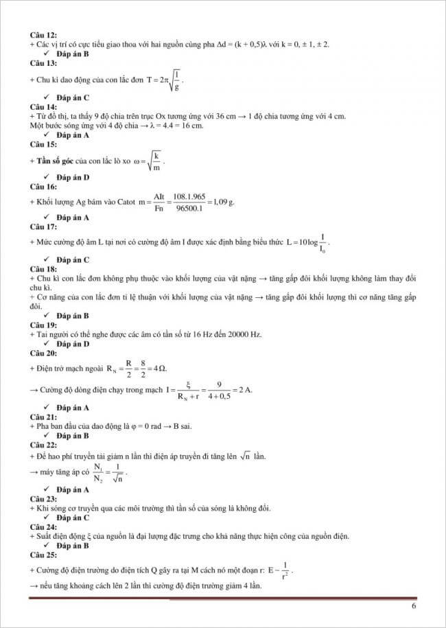 Đáp án Đề thi thử THPTQG môn Lý phòng GD&ĐT Ninh Bình lần 1 – 2018
