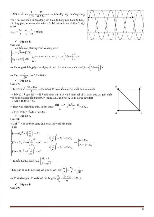 Đáp án Đề thi thử THPTQG môn Lý phòng GD&ĐT Ninh Bình lần 1 – 2018