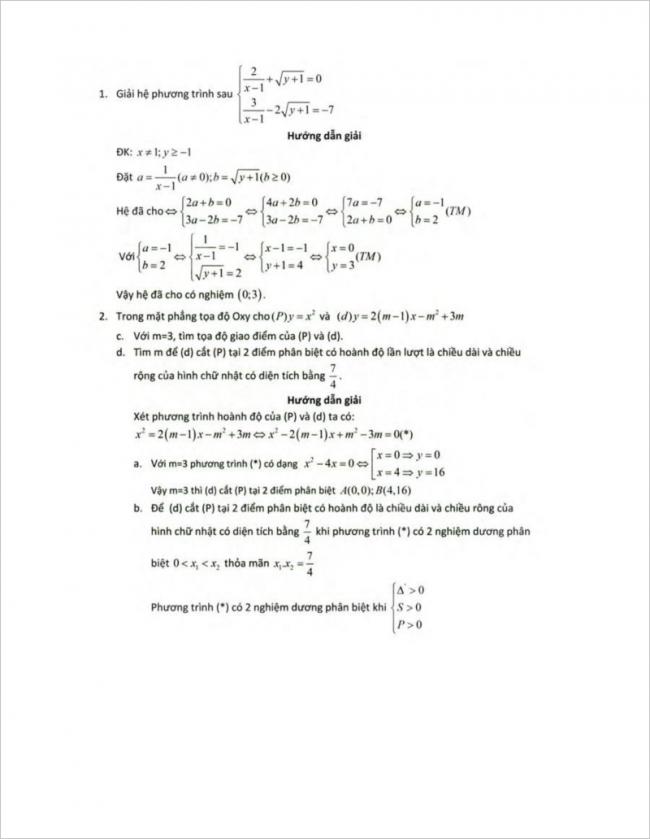 Đáp án đề thi thử vào lớp 10 môn Toán THPT Sơn Tây, Hà Nội năm học 2018