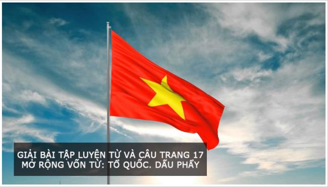 Giải bài tập luyện từ và câu trang 17 Mở rộng vốn từ: Tổ quốc. Dấu phẩy