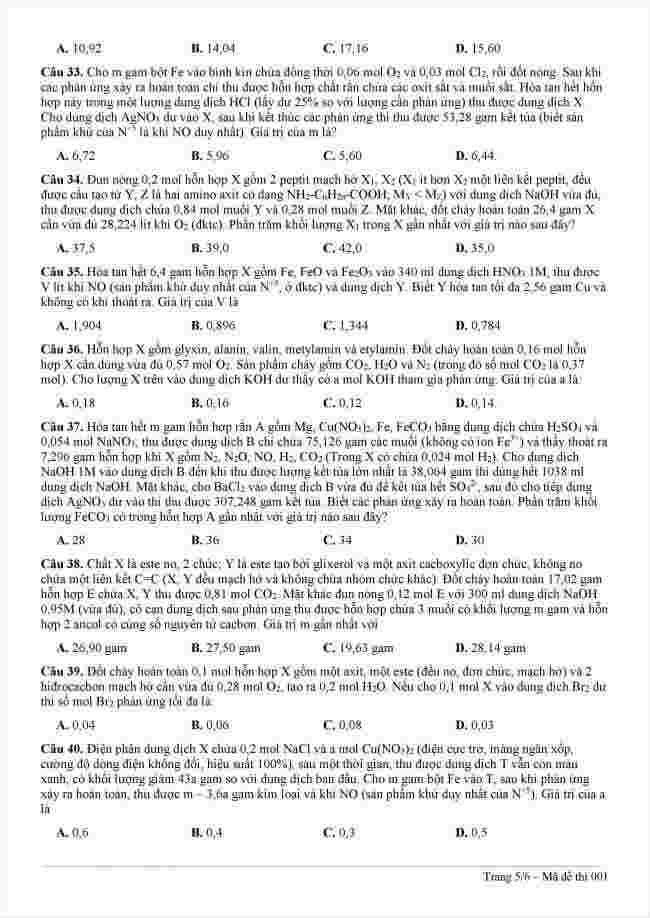 đề thi thử môn hóa THPTQG năm 2018 tỉnh Hà Tĩnh (5)
